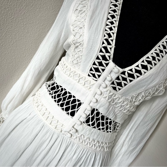 EXC • Free People I Think I Love You Mini Dress in White • - Picture 4 of 12